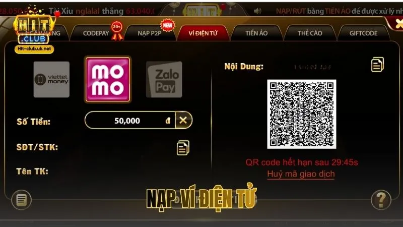 Nạp ví điện tử